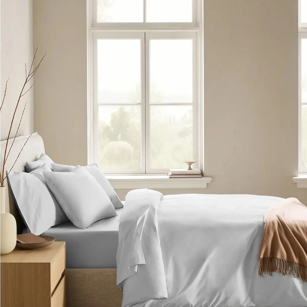 QUINCE NWT organic percale duvet cover -light gray -king/cal king